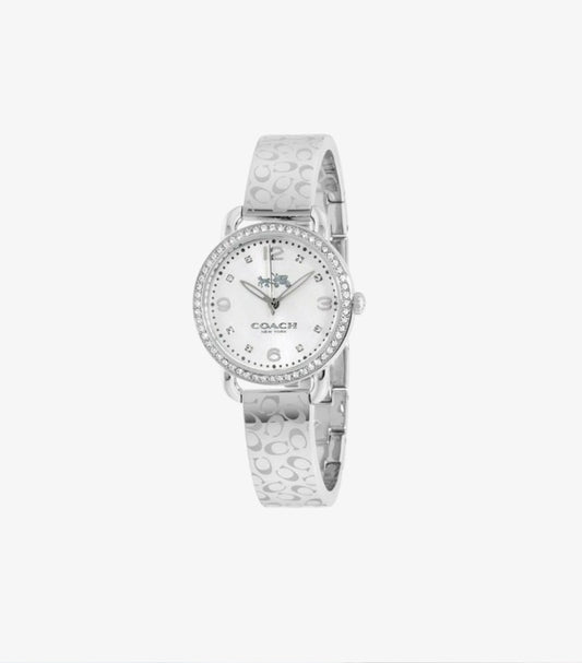 COACH WOMEN’S QUARTZ SILVER STAINLESS STEEL WHITE DIAL 28MM WATCH 14502353