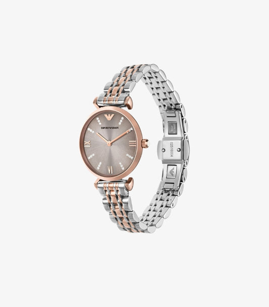 EMPORIO ARMANI WOMEN'S TWO-HAND TWO-TONE STAINLESS STEEL WATCH AR1840