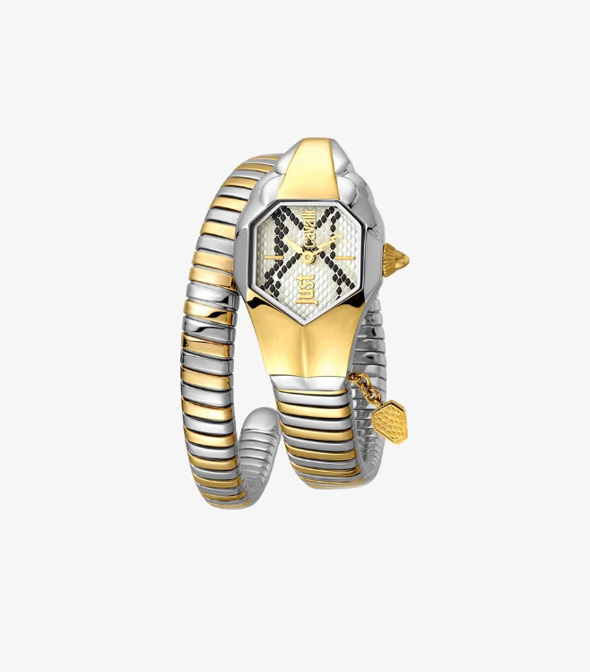 JUST CAVALLI TWO TONE SNAKE WRAP WATCH JC1L001M0165