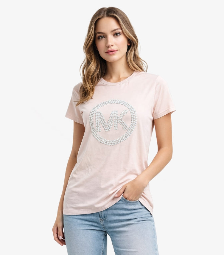 MICHAEL KORS WOMEN'S SHORT SLEEVES T-SHIRT – SOFT PINK