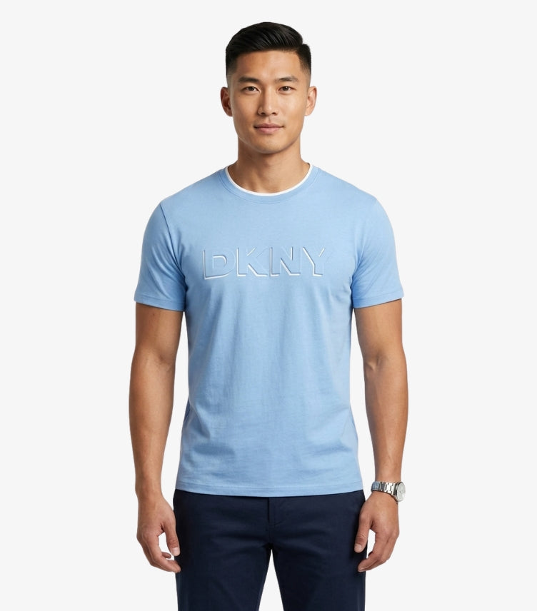 DKNY MEN’S EMBOSSED LOGO CREWNECK T-SHIRT