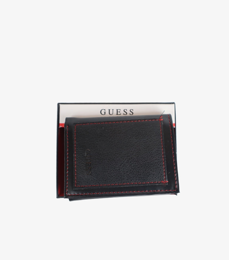 GUESS MEN’S SAFFIANO BIFOLD WALLET WITH TRIANGLE LOGO