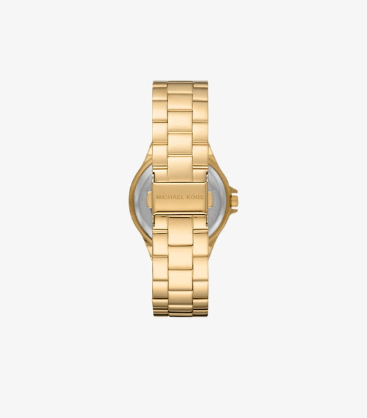 MICHAEL KORS LENNOX PAVE LOGO GOLD-TONE LOGO WATCH MK7229