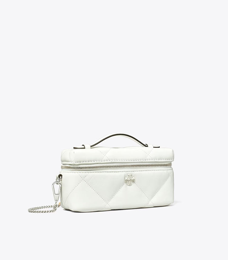 TORY BURCH KIRA DIAMOND QUILT DISTRESSED CHARM VANITY CASE