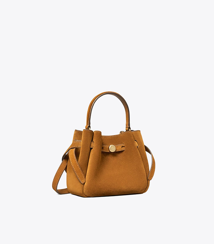 TORY BURCH MINI ROMY SUEDE BUCKET BAG