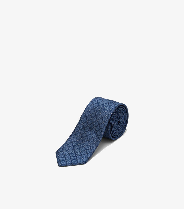 CALVIN KLEIN MEN’S GEOMETRIC DIAMOND SILK TIE – ROYAL BLUE