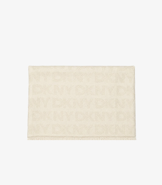 DKNY MONOGRAM FRINGE SCARF FOR WOMEN – SOFT LIGHTWEIGHT DESIGNER FASHION WRAP