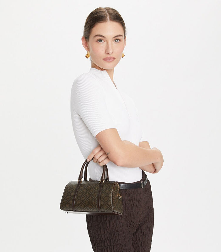 TORY BURCH T MONOGRAM UTILITY MINI BARREL BAG