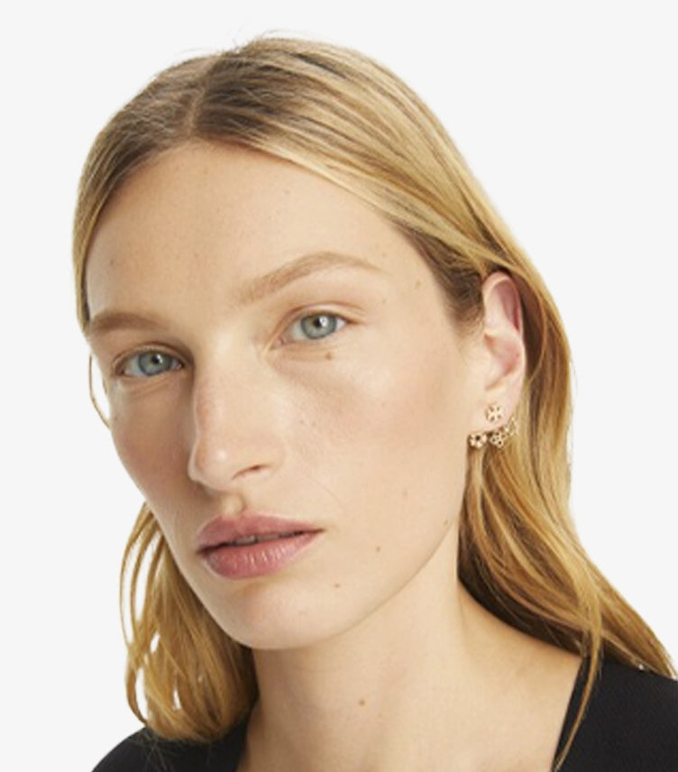TORY BURCH KIRA CLOVER FRONT-BACK EARRING
