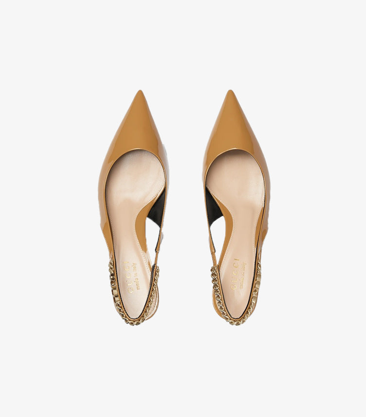 GUCCI SIGNORIA LEATHER PUMPS HEEL