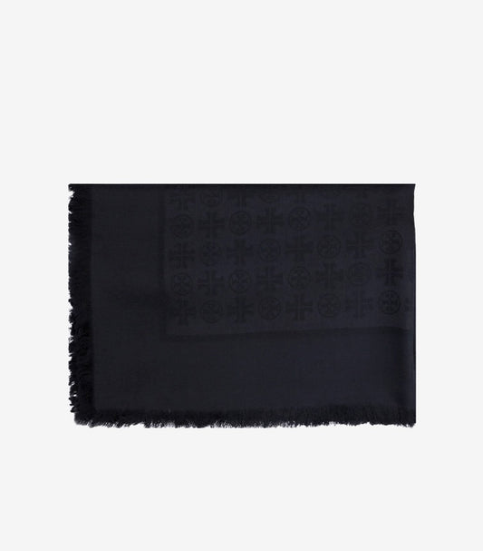 TORY BURCH LOGO JACQUARD TRAVELE SCARF