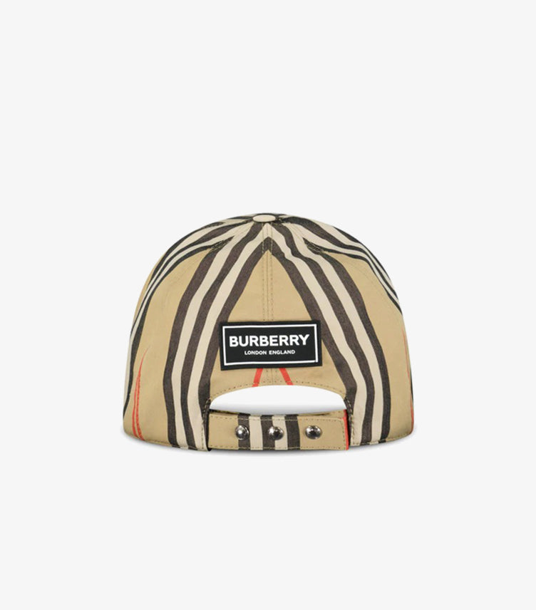 BURBERRY SIGNATURE LINED BASEBALL CAP ARCHIVE BEIGE