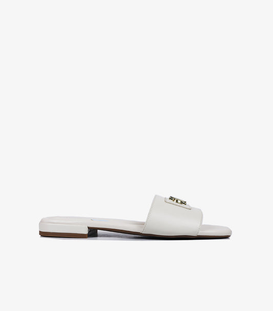 CALVIN KLEIN LOGO DETAIL SLIDE SANDALS