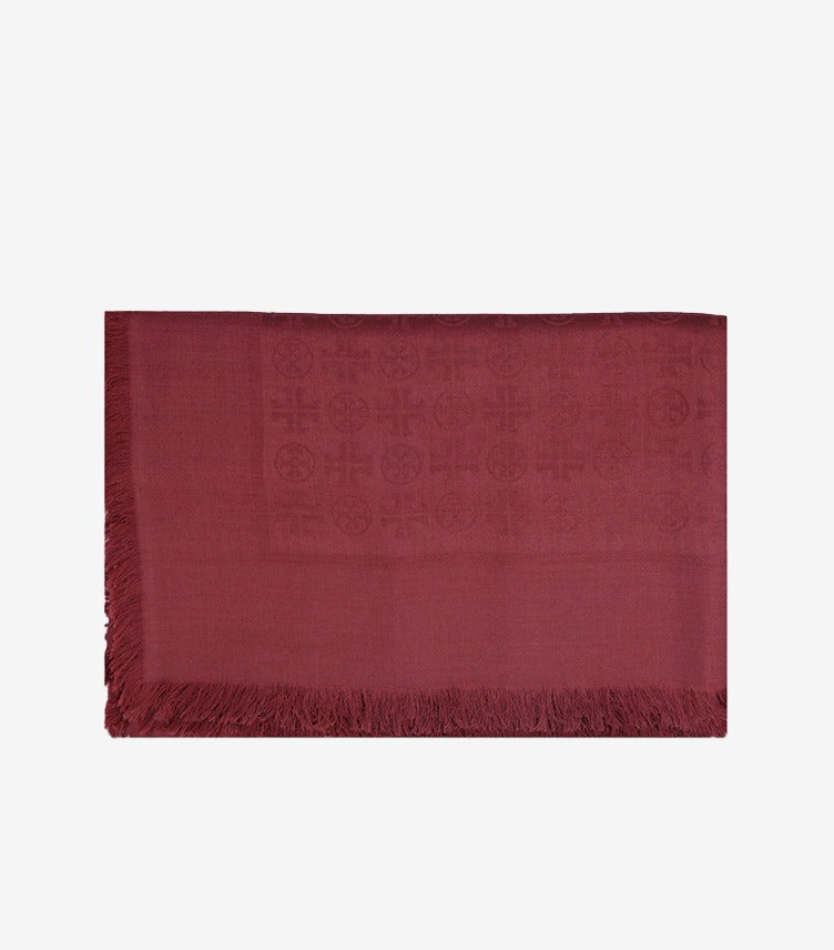 TORY BURCH LOGO JACQUARD TRAVELE SCARF