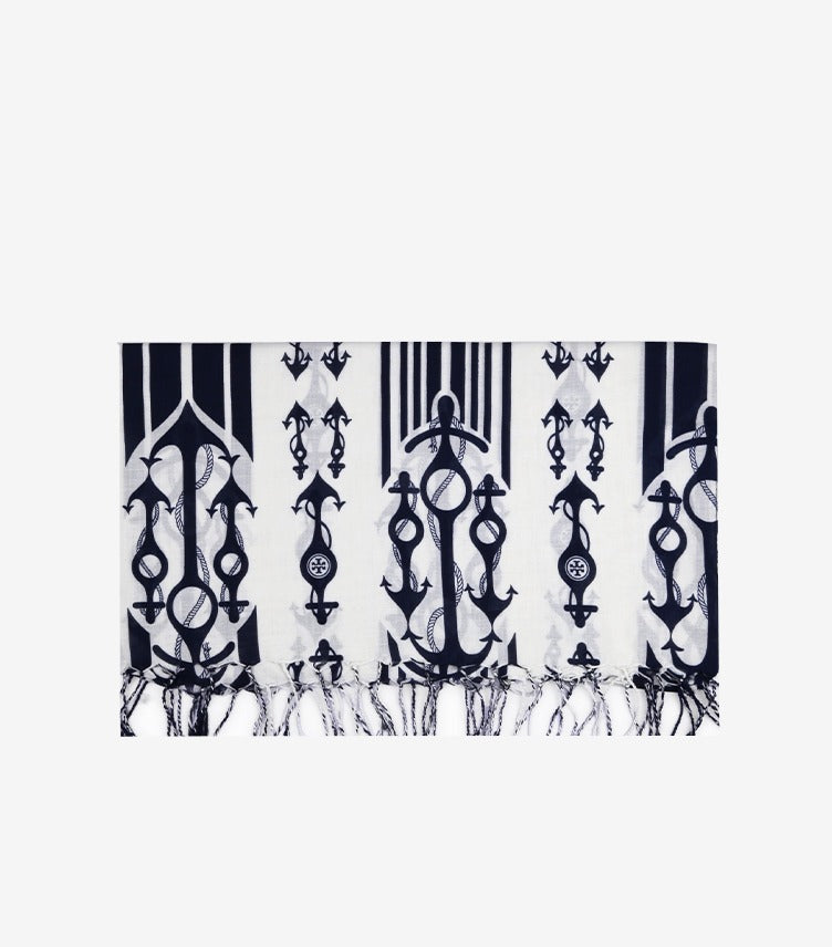 TORY BURCH SEAFARING OBLONG SCARF