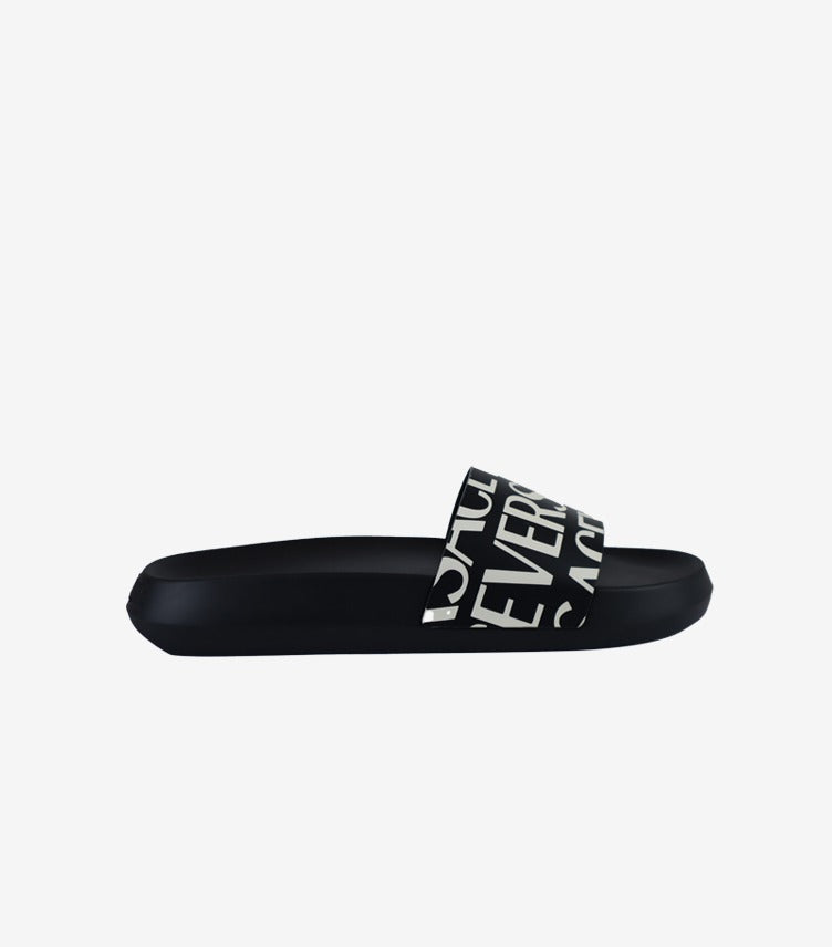 VERSACE ALLOVER BLACK SLIDES
