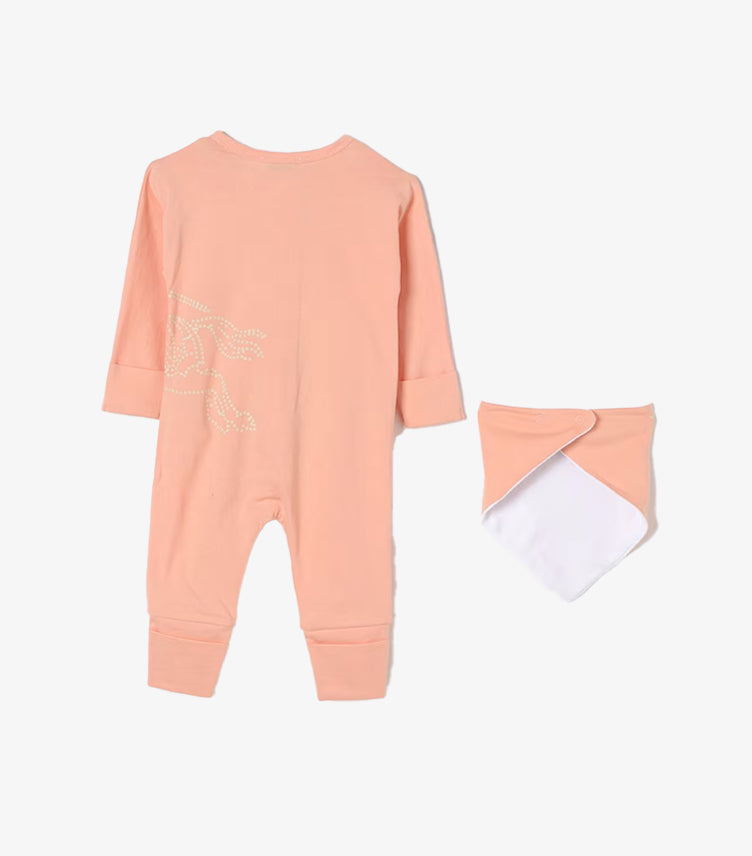 BURBERRY EQUESTRIAN KNIGHT LONG SLEEVE JUMPSUIT SET