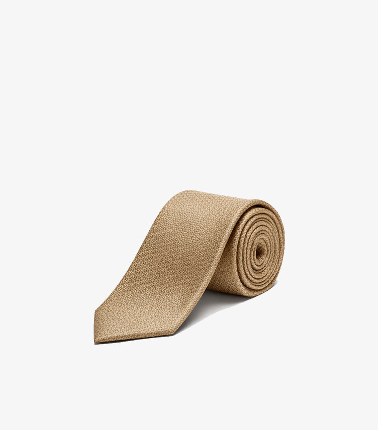 TOMMY HILFIGER MEN’S TEXTURED SOLID SILK TIE – BEIGE