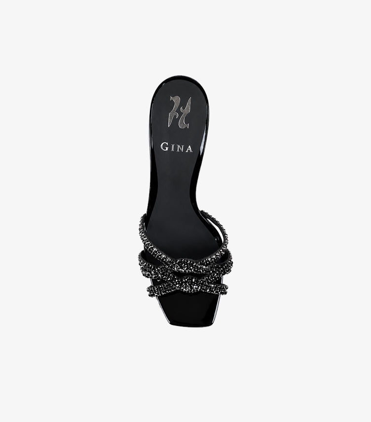 GINA CRYSTAL EMBELLISHED BLOCK HEEL