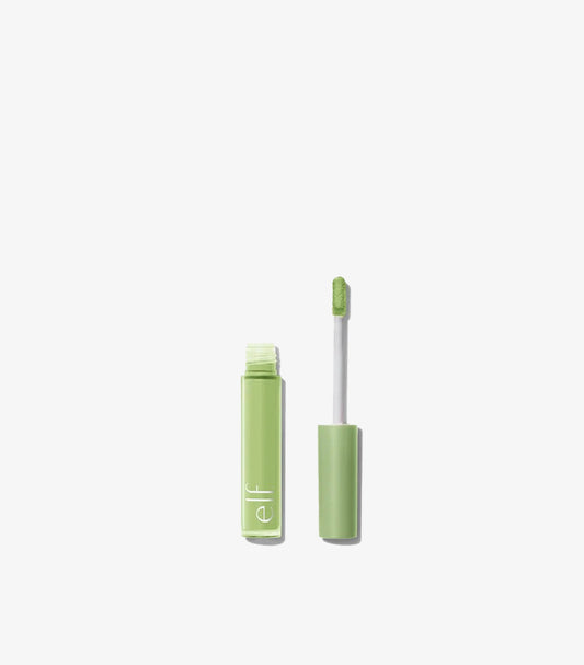 e.l.f. green liquid color corrector with doe-foot applicator for redness correction