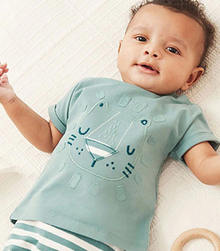 NEXT TEAL BLUE LION 2 PIECE BABY T-SHIRT