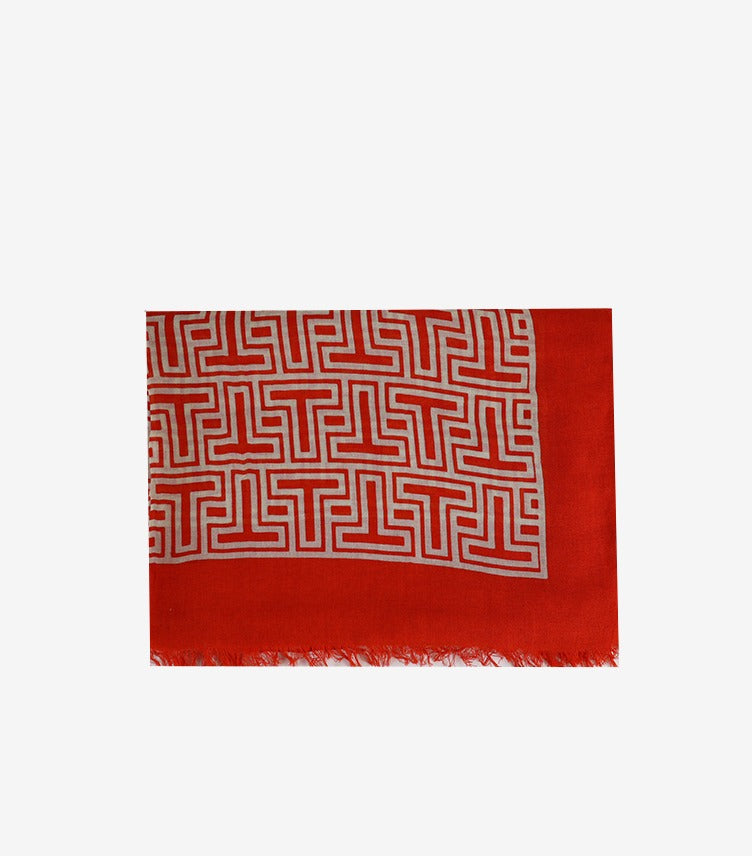 TORY BURCH T OBLONG ORANGE SCARF