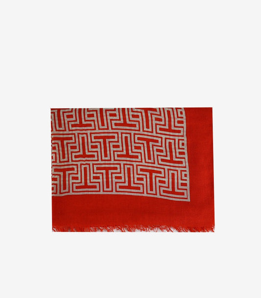TORY BURCH T OBLONG ORANGE SCARF