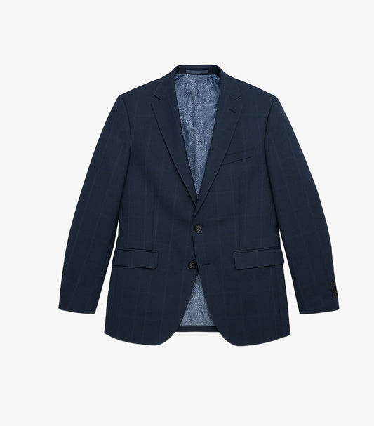 PRIMARK MEN'S CASUAL WOOL BLEND CLASSIC FIT NAVY SUIT