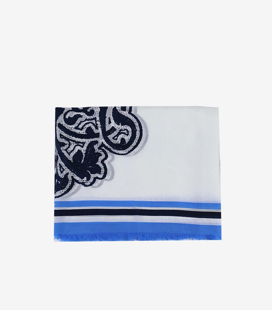 TORY BURCH PRINTED LOGO SQUARE SCARF