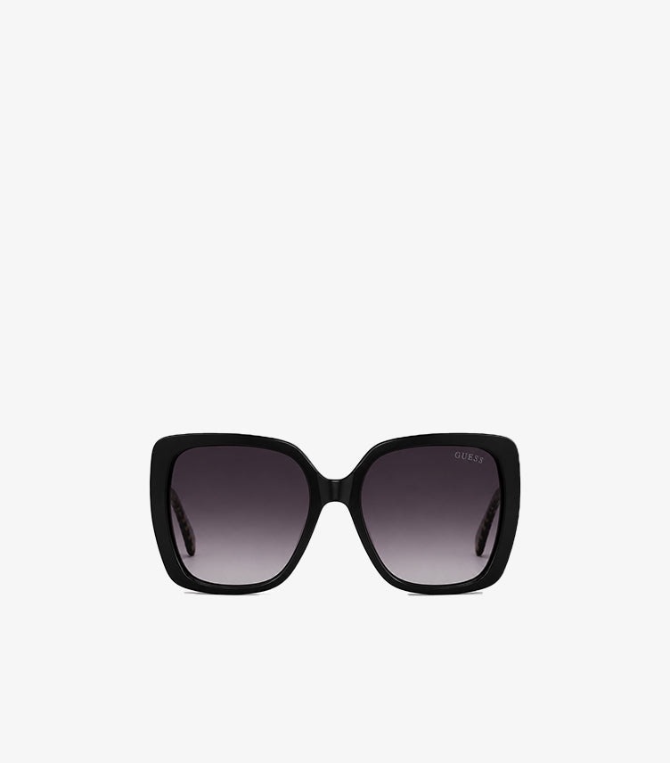 Front view of Guess women's oversized square designer sunglasses with premium gradient lenses and UV protection.