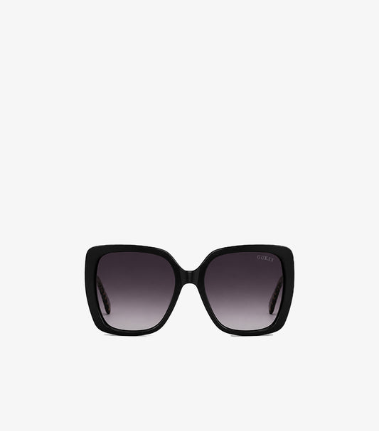 Front view of Guess women's oversized square designer sunglasses with premium gradient lenses and UV protection.