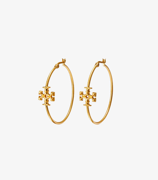TORY BURCH GOLD-TONE "KIRA" HOOP EARRINGS