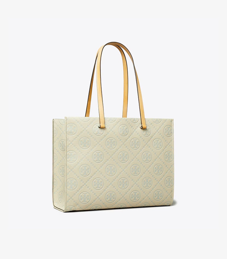 TORY BURCH T MONOGRAM PEBBLED TOTE
