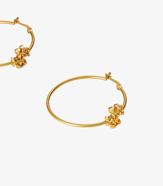 TORY BURCH GOLD-TONE "KIRA" HOOP EARRINGS