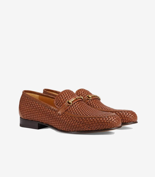 GUCCI HORSEBIT WOVEN LEATHER LOAFERS