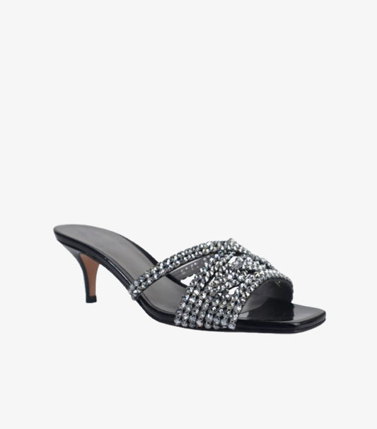 GINA CRYSTAL-EMBELLISHED SLIP-ON HEEL