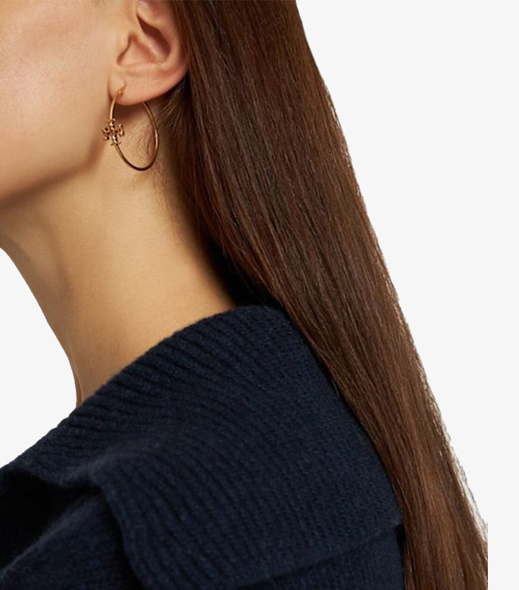 TORY BURCH GOLD-TONE "KIRA" HOOP EARRINGS