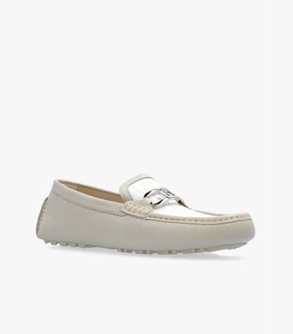 FENDI CREAM ‘O'LOCK’ MOCCASINS