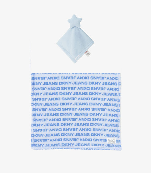 DKNY JEANS BLUE LOGO BABY BLANKET SET