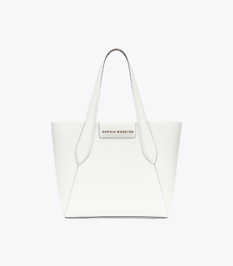 SOPHIA WEBSTER ELEGANT WHITE STRUCTURED TOTE BAG