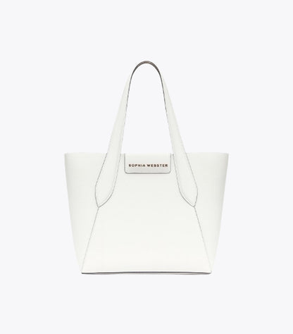 SOPHIA WEBSTER ELEGANT WHITE STRUCTURED TOTE BAG