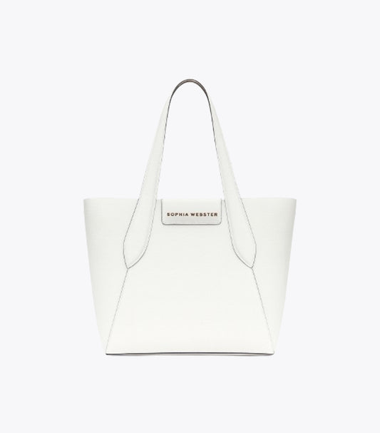 SOPHIA WEBSTER ELEGANT WHITE STRUCTURED TOTE BAG