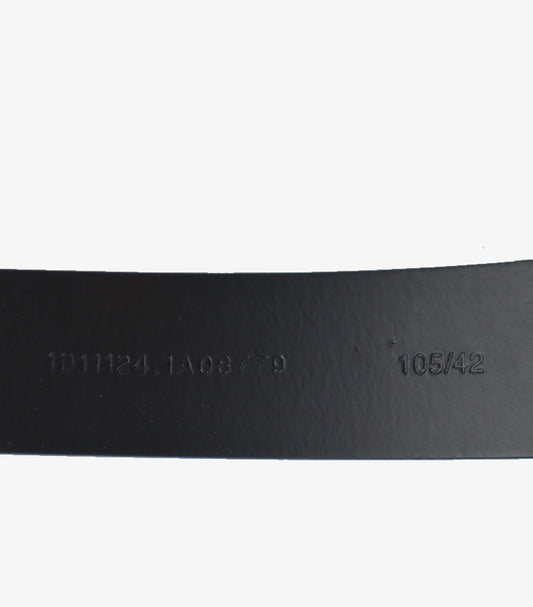 VERSACE MEN’S CLASSIC LEATHER BELT – BLACK WITH SIGNATURE METAL BUCKLE