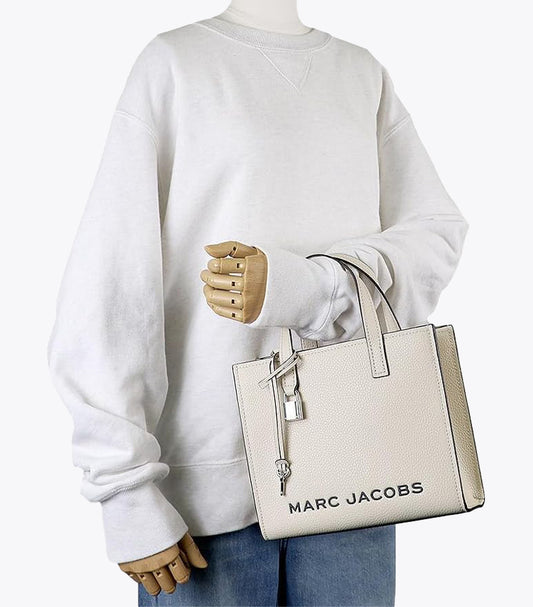 MARC JACOBS CREAM LEATHER MINI TOTE BAG