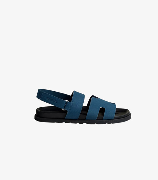 HERMES MEN'S SUEDE SANDALS IN BLUE