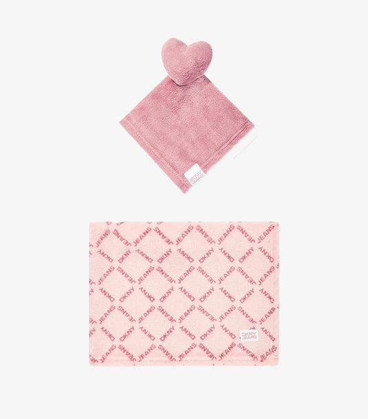 DKNY BABY GIRLS BLANKET AND COMFORTER SET IN PINK