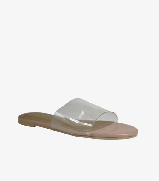 SHEIN WOMEN’S CLEAR STRAP FLAT SLIDE