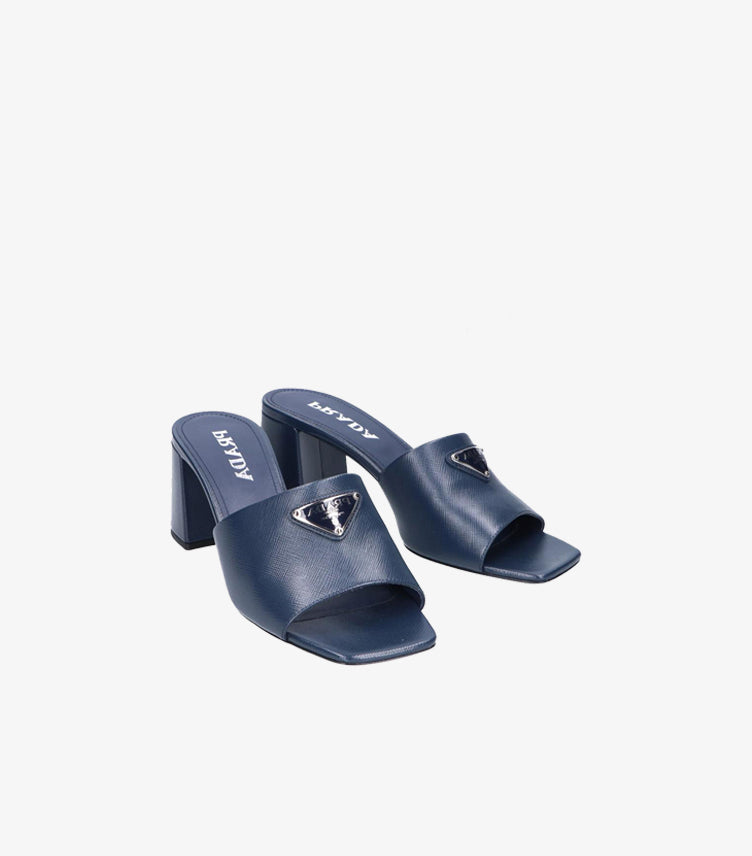 PRADA WOMEN'S LEATHER BLOCK HEEL