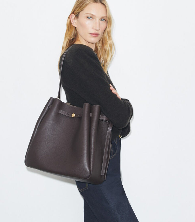 TORY BURCH LARGE ROMY SUEDE BUCKET BAG