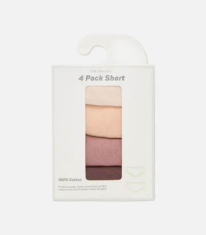PRIMARK PACK OF 4 COTTON NEUTRAL BRIEFS